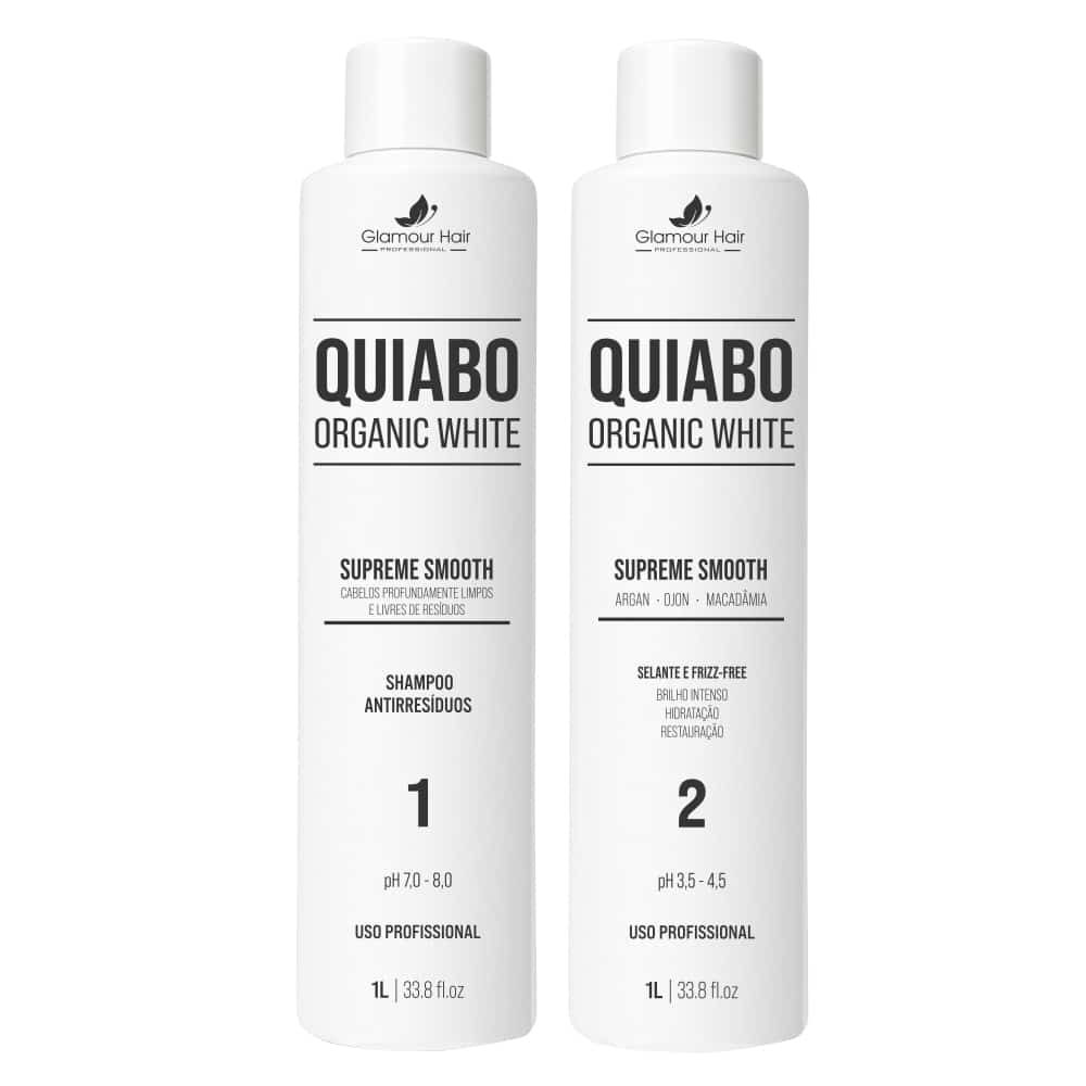 Kit Quiabo Organic White Selante e Shampoo 1 Litro Profissional