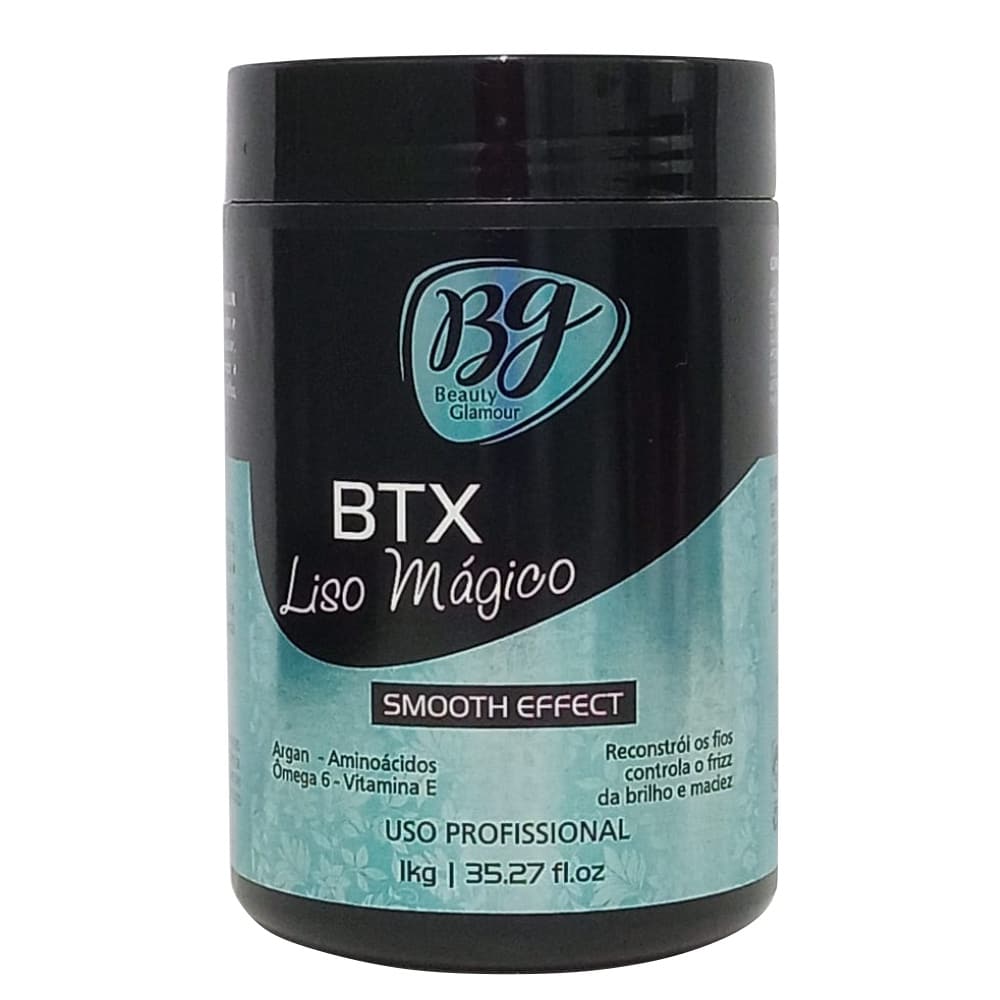 BTX Liso Mágico 1kg Smooth Effect Argan Ômega 6 Aminoácidos Vitamina E
