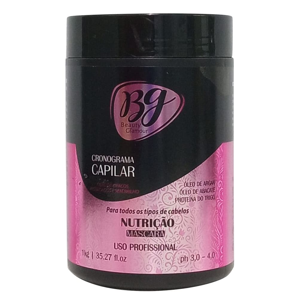 Máscara Nutrição Cronograma Capilar 1kg Óleo de Argan Abacate Proteína do Trigo