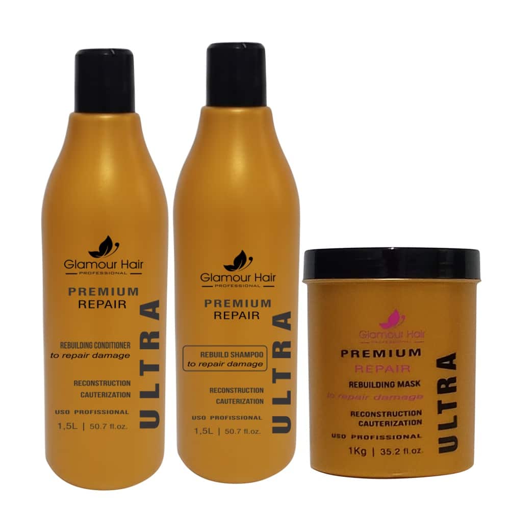 Kit Ultra Rebuilding Reconstrução Cauterização Shampoo 1,5L Condicionador 1,5L Máscara 1kg