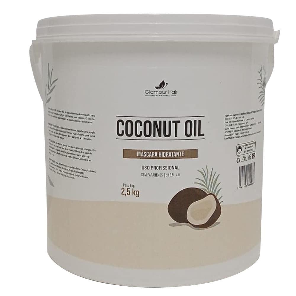 Máscara Hidratante Coconut Oil 2,5kg Profissional Nutrição Óleo de Coco