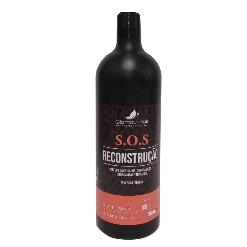 SOS Shampoo Hidratante Reconstrução 1000ml PH 3,5-4,5 Reversão Química