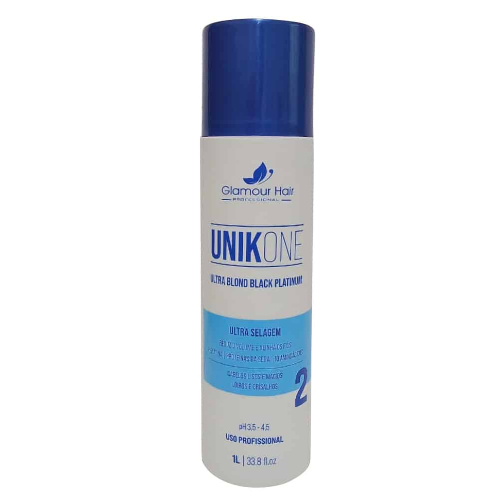 Unikone Ultra Selagem 1L Black Platinum Redutor de Volume Liso e Matizador