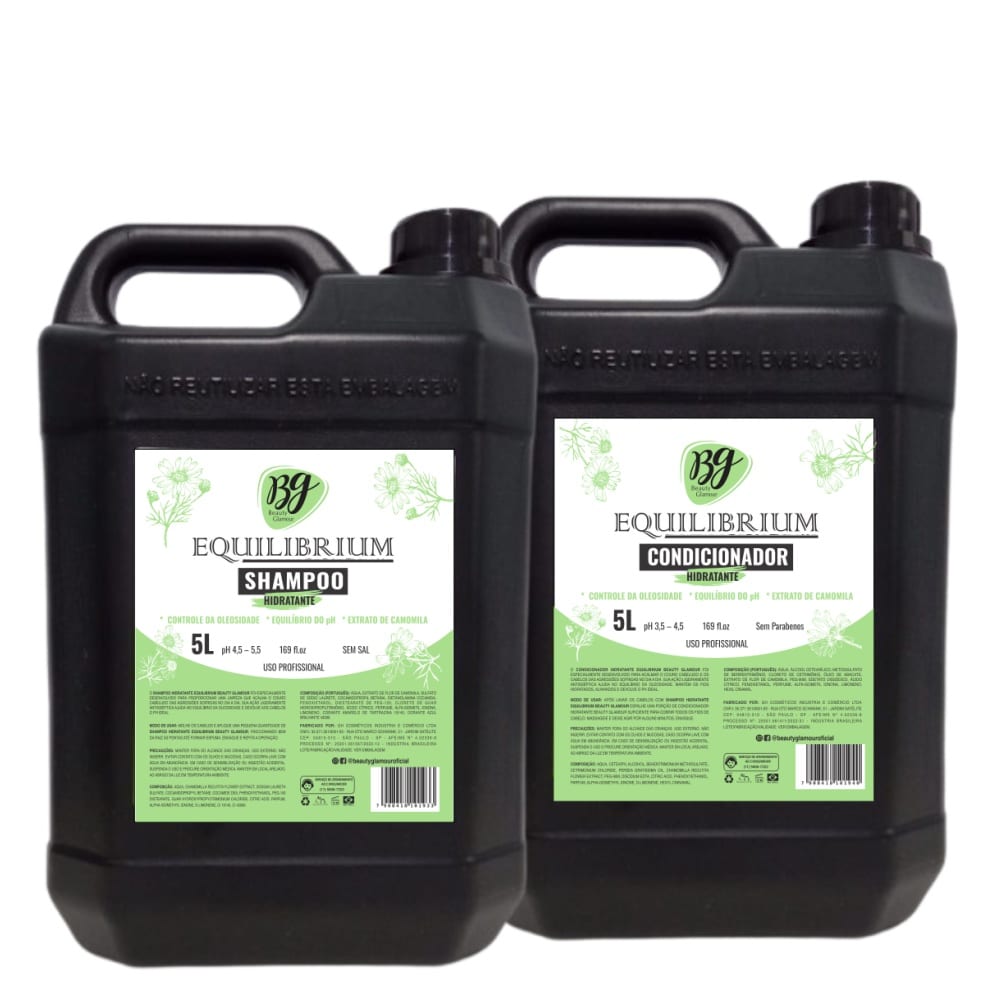 Kit Lavatório Equilíbrium 10 Litros Shampoo Condicionador Camomila Abacate Sem Sal