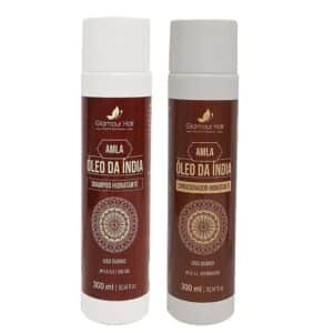 Kit Shampoo e Condicionador Óleo da Índia Amla 300ml Uso Diário Sem Sal Sem Parabenos