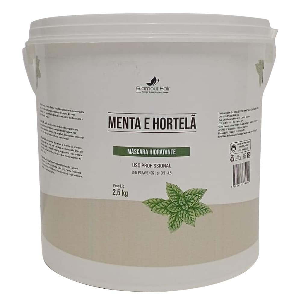 Máscara Hidratante Menta e Hortelã 2,5kg Profissional Nutrição e Frescor