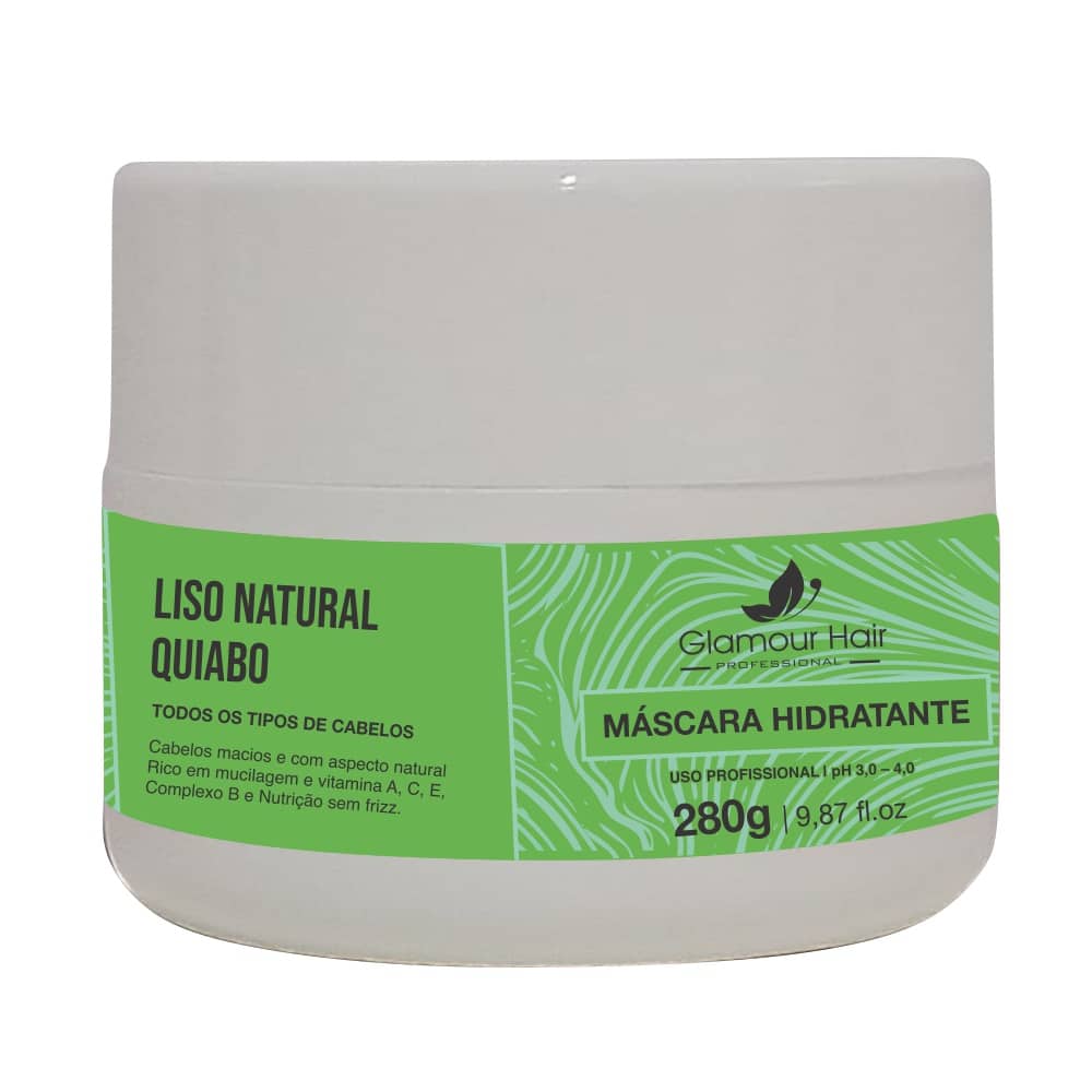 Máscara Liso Natural Quiabo 280g Maciez e Sem Frizz