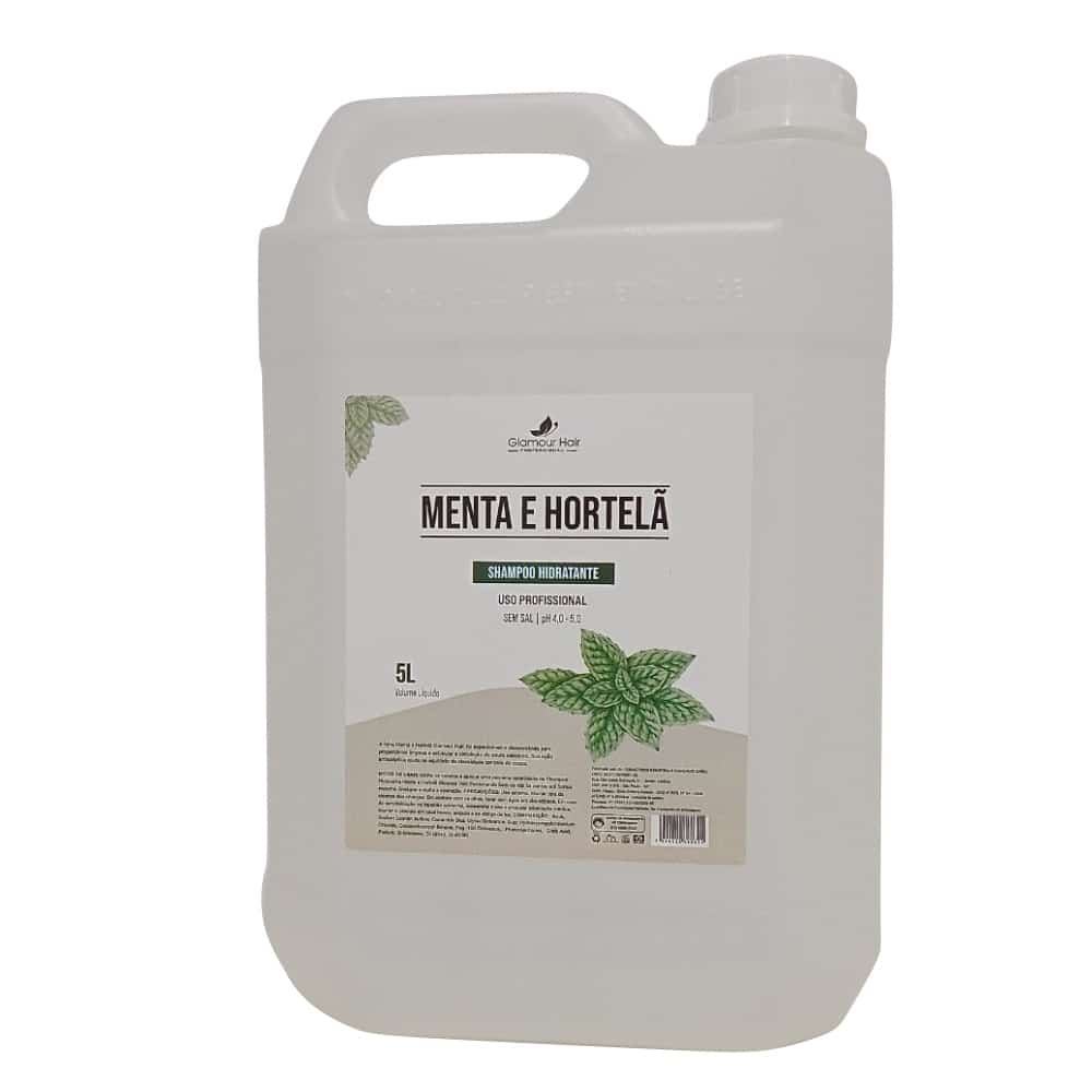 Shampoo Hidratante Menta e Hortelã 5 Litros Profissional Sem Sal